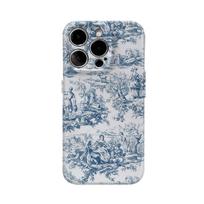 Blue Painted Countryside Phone Case for IPhone 16 15 14 13 12 11 X XS XR XSMAX 7 8 Pro Max Plus Double-layer Back Cover IPHONEXSMAX