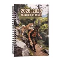 2026-2028 Mėnesinis planuoklis 3 Metų planuoklio knyga Saus. 2026 - Gruodis. 2028 m. 36 mėnesių kalendorius su dviguba spiraline rišama dalimi mokyklos darbams E