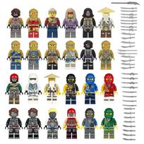 24 vnt. Ninjago mini figūrėlių rinkinys Kai Jay Sensei Wu meistro statybiniai blokeliai žaislai