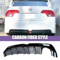 Anglies Pluošto Stiliaus Galinio Bamperio Difuzorius 2006-2011 m. Honda Civic Sedanas su LED Stabdžių Žibintu, Patobulinta Aerodinamika ir Stilingu S United States black