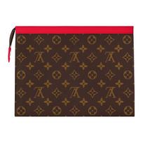 Louis Vuitton Pochette Voyage Monograminis Drobės Odinis Tualeto Reikmenų Krepšys Vyriški Krepšiai Raudonasis M82857 Basic Set (Bag+Dust Bag)