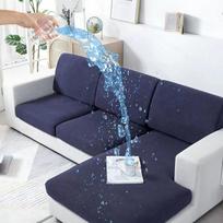 Summer Waterproof Stretch Sofa Cushion Cover L Shape Universal Fit Pet Friendly Couch Seat Cover Durable Fabric Normal Size (S)-1pc tamsiai mėlyna spalva