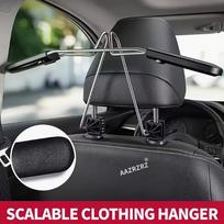 A Retractable Clothing Hanger for Car Backs, a Car Pants Hanger Set, a Coat Rack Made of Durable Stainless Steel for Storing Jackets, Suits, And Coats juoda