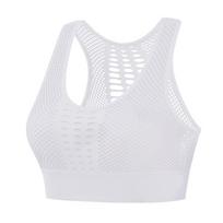 Women's Mesh Hollow Out High Impact Sports Bra Wirefree Shockproof Workout Bra with Removable Pads for Yoga Running Fitness M balta