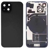iPhone 15 Stiklinis Baterijos Galinis Dangtelis su Blykstės Laikikliu + Belaidžio Įkrovimo Moduliu juoda