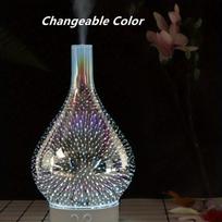 1 vnt eterinio aliejaus difuzorius, 3D fejerverkų stiklo aromaterapinis ultragarsinis drėkintuvas Changeable Color gray