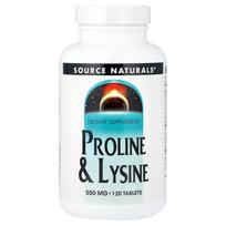 Source Naturals L-Proline & L-Lysine 550mg 120 Tablets 120 pcs - 1 ea