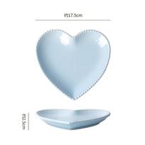Creative Heart-Shaped Ceramic Small Plate, Household Dim Sum Plate, Catering Dessert Plate, Snack Plate, Direct Supply Can Be Customized love plate ryškiai mėlyna spalva