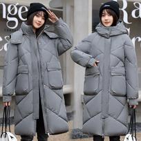 Moteriški žiemos parkai ilga striukė užtrauktukas laisvas puffer Parka vandeniui atsparus viršutinis drabužis su gobtuvu šiltas medvilninis sniego paltas 3XL pilka