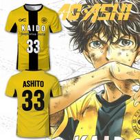 Japoniški Anime Ao Ashi Cosplay Džersis Lauko Sportui Kvėpuojantis Futbolo Marškinėliai Ashito Vyriški Gatvės Mados Laisvalaikio O-Kaklo Marškinėliai S