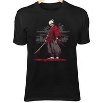 Samurai Skull II T-Shirt – Blood-Soaked Arm, Katana, Temple Ruins Warrior Art L