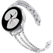 22mm 20mm Moteriška deimantinė apyrankė-dirželis Samsung Galaxy Watch 7 6 5/Pro 4/6Classic Dirželis 40mm 44mm 45mm 42mm 43mm 47mm Active 2 22mm sidabras