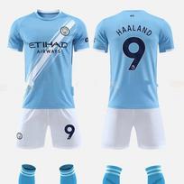 Man City 25/26 namų marškinėliai #9 Haaland | Mėlynos spalvos juostelės komplektas | Kevin De Bruyne variantas S