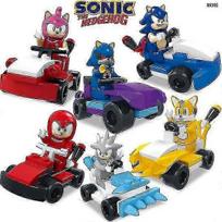 6 vnt. Sonic statybiniai kaladėlės Mini veiksmo figūrėlės Animacinio filmo lenktyninis automobilis Minifigūrėlės Žaislai