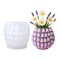 Creative Flower Shaped Flowerpot Silicone Mold For DIY Jewelry Container Making Resin Crafts And Succulent Planters 1 white