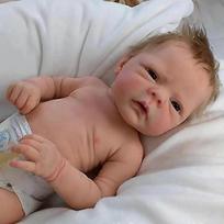 46 cm Reborn Dolls Viso kūno silikoninė vinilo lėlė, tikroviška, minkšta, tikroviško prisilietimo berniukui