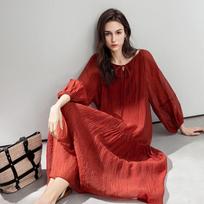 Daylight Rose Long Sleeve Dress M plytų raudona spalva