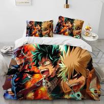 Anime My Hero Academia Izuku Deku Bedding Set Twin Queen Size Duvet Cover Pillowcase for Boys Girls EU single(135x200cm)