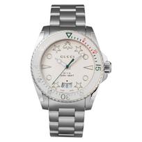 Gucci DIVE laikrodis, nerūdijančio plieno ciferblatas, safyro stiklas, kvarcinis, 40 mm, Šveicariškas laikrodis, YA136336, sidabrinis. sidabras
