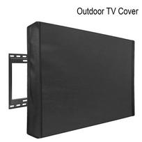 Lauko televizoriaus ekrano uždangalas, atsparus vandeniui ir dulkėms, pagamintas iš Oksfordo audinio, su dugnu, 22-70 colių dydžių FOR 22-24inch TV juoda