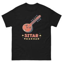 Sitar Musical Instrument Illustration T-Shirt XL