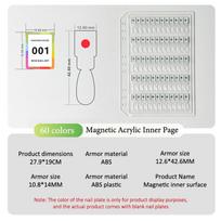 120/180/240 Transparent Colors Magnetic Tips Nail Art Swatch Book Manicure Color Test Storage Book Large Acrylic Works Display 60Pcs