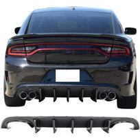 Rear Bumper Diffuser Compatible with 20152025 Dodge Charger IKON V2 Style Carbon Fiber Print Quad Exhaust Rear Diffuser Lip Sha United States