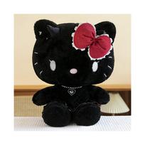 (Juoda, 45cm/17.72in)Hello Kitty Angelas Velnias Pliušinis žaislas Katė mielas Animacinis Mergaitė Gimtadienis Šventė Dovana