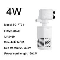 1Pcs Submersible Fish Tank Air Pump Internal Filter Water Changer Pump Aquarium Filter Pump 4W Square