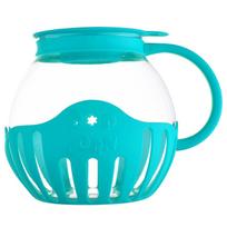 3-in-1 Glass Microwave Popcorn Popper with Measuring Lid Dishwasher Safe Borosilicate dangaus mėlyna spalva