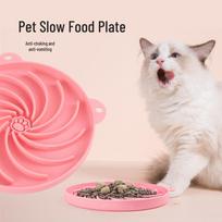 Pet Slow Feeder Silicone Licking Plate for Cats & Dogs, Non-Slip & Anti-Choking Design geltona