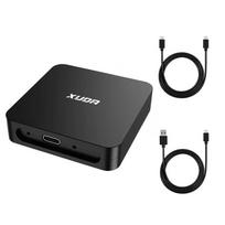 Prijungtas prie Wireless CarPlay Android Auto Adapter USB Type C Plug and Play 2 in 1 Adapteris WiFi greitas ryšys Auto Car Box juoda