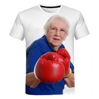 Summer Creative Funny Cute Grandma 3D Printed T-shirts Casual Loose Men's and Women's Unisex T-shirts XS