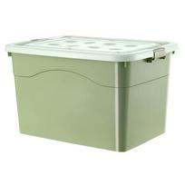 Heavy-Duty Reinforced Plastic Storage Box - Extra Large Durable Container Perfect Home Clothes Organizer for Moving & Storage 50L žalia