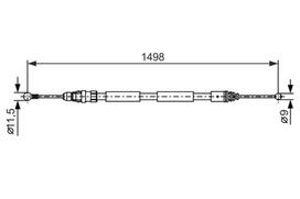 Trosas, stovėjimo stabdys BOSCH 1 987 482 387