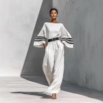 2026 European Spring/Summer Women's French Linen Blend Wide-Leg Jumpsuit Large balta