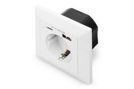 Digitus Safety Plug for Flush Mounting with 1 x USB Type-C, 1 x USB A