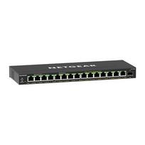 NETGEAR GS316EP 16-Port Gigabit Ethernet LAN PoE Switch Plus (with 15x PoE+ 180W  AND  1x SFP, Managed Network Switch with IGMP Snooping, QoS, VLAN, fanless)