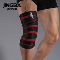 1Pcs Knee Compression Wraps for Gym Weight Lifting Squat Training Pressurized Elastic Bandages Leg Support raudona