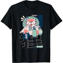 Tanuki Yokai Japanese cute Raccoon dog T-Shirt S juoda