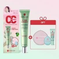 Erborian Cc Red Correct 45ml Specialus Rinkinys +5ml Kempinė Duo 001CC Red Correct 45ml Special Set