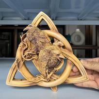 Norse Pagan Gods Carving Heathen Norse Rune Resin Wall Hanging Decor Yard Garden Statues Home Decoration Door Hanging Pendant 1pc