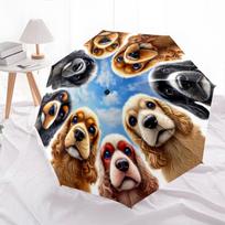 1pc Dog Lover Cute Pet Chihuahua VIP Border Collie Dog Umbrella Portable Folding Umbrella Iron Frame Hole Bone Structure Outdoor Home Umbrella H2 įvairiaspalvis