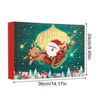 Advent Sock Calendar Christmas Countdown Funny 24-Day Cute Printed Festive Sock Calendar For Adults Teens Men Women Holiday L žalia