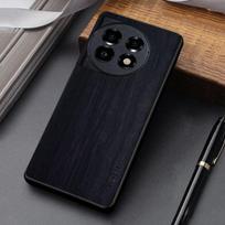 Dėklas, skirtas OnePlus 11 12 11R 12R coque paprastas unikalus dizainas lengvas medinis raštas pu odinis dangtelis OnePlus 12 dėklui funda oneplus 11 juoda