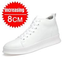 Vyriški balti batai su vidiniu 8 cm paaukštinimu Zapatos Para Hombres Laisvalaikio Nematomas Pakėlimas Sportiniai Bėgimo Bateliai Tenis Masculino 37