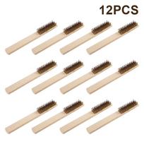 3/12 vnt. tvirtas varinės vielos šepetėlių rinkinys – efektyvus šepetys su tvirta rankena dažų šveitimui, neapdoroto metalo šalinimui ir kt. 12pcs