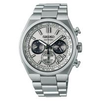 ASTRON SBXY095 Pagaminta Saulės Radijo Pasaulio Laiko Chronografas Data Pilka Sidabrinė Grynasis Titano Korpusas Apyrankė [Seiko Laikrodis] Vyriškas Laikrodis, Japonija, Maitinamas, sidabras