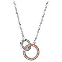 Pandora Dvigubo žiedo dizaino karoliai Unisex karoliai Sidabriniai 382778C01 Box