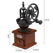 Vintage Cast Iron Manual Coffee Grinder Big Wheel Hand Crank Retro Coffee Bean Mill Antique Shaker Grinding Machine for Home